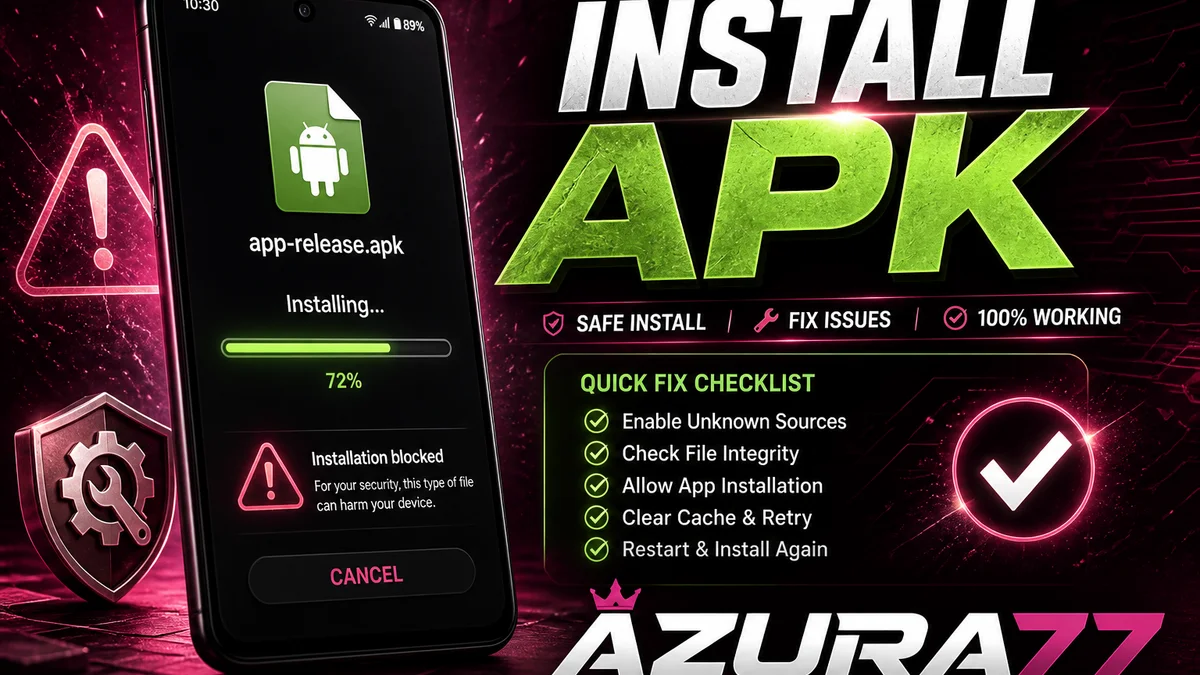 Kesalahan install APK AZURA77 di Android yang sering terjadi