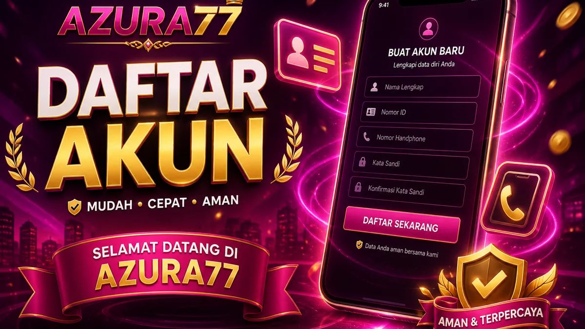 Persiapan daftar akun AZURA77 di HP